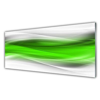 Kitchen Splashback Abstract art green grey white