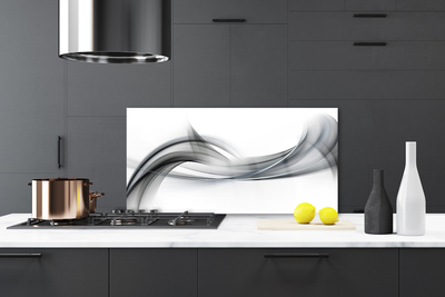 Kitchen Splashback Abstract art grey white