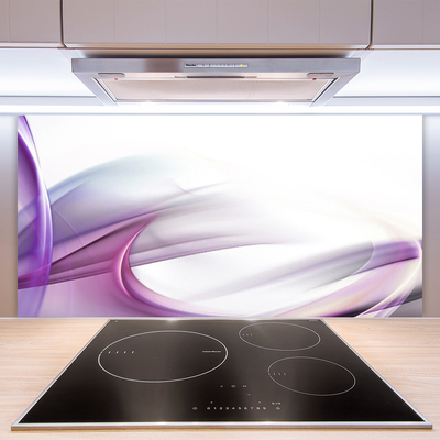 Kitchen Splashback Abstract art pink white