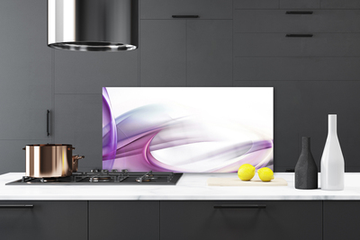 Kitchen Splashback Abstract art pink white