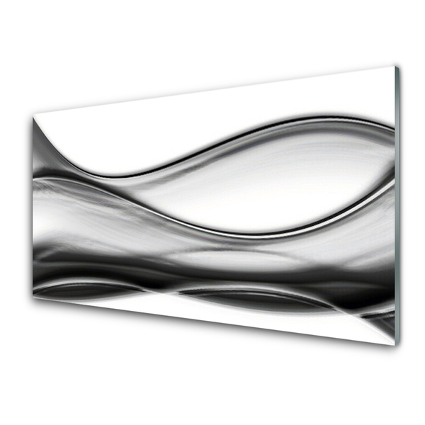 Kitchen Splashback Abstraction art grey white