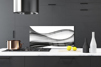 Kitchen Splashback Abstraction art grey white