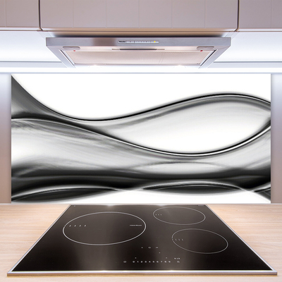 Kitchen Splashback Abstraction art grey white