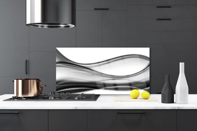 Kitchen Splashback Abstraction art grey white