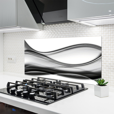 Kitchen Splashback Abstraction art grey white