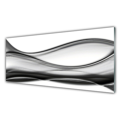 Kitchen Splashback Abstraction art grey white