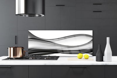 Kitchen Splashback Abstraction art grey white