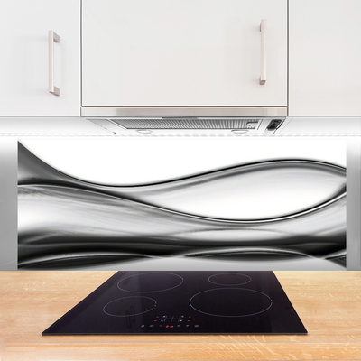 Kitchen Splashback Abstraction art grey white