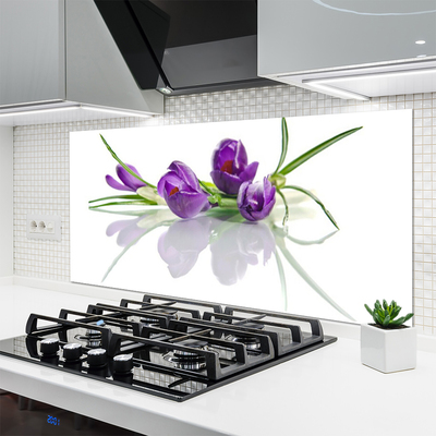 Kitchen Splashback Flowers floral pink green