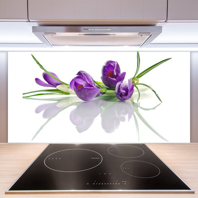 Kitchen Splashback Flowers floral pink green