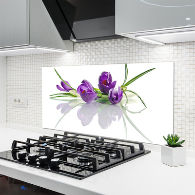 Kitchen Splashback Flowers floral pink green