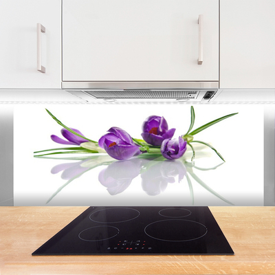 Kitchen Splashback Flowers floral pink green