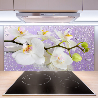 Kitchen Splashback Flowers floral white