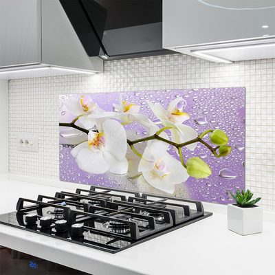 Kitchen Splashback Flowers floral white