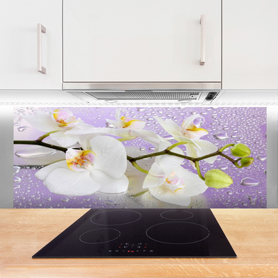 Kitchen Splashback Flowers floral white