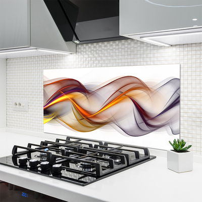 Kitchen Splashback Abstract art yellow green red grey white