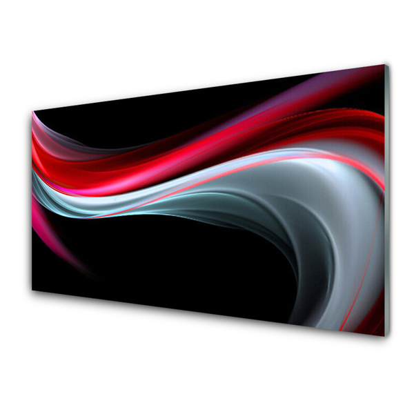 Kitchen Splashback Abstraction art red grey black