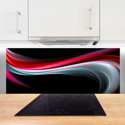 Kitchen Splashback Abstraction art red grey black