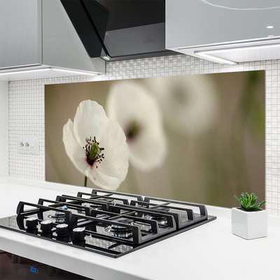 Kitchen Splashback Flower floral white