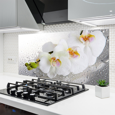 Kitchen Splashback Flowers floral white