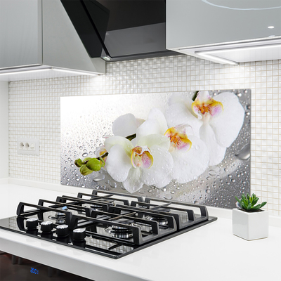 Kitchen Splashback Flowers floral white