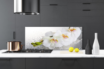 Kitchen Splashback Flowers floral white