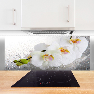 Kitchen Splashback Flowers floral white