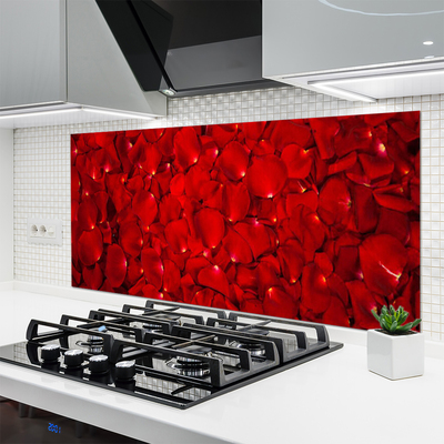 Kitchen Splashback Petals floral red