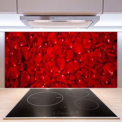 Kitchen Splashback Petals floral red