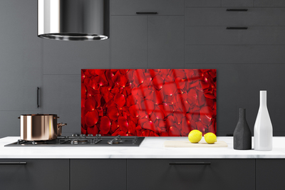 Kitchen Splashback Petals floral red