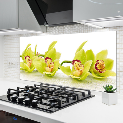 Kitchen Splashback Flowers floral green