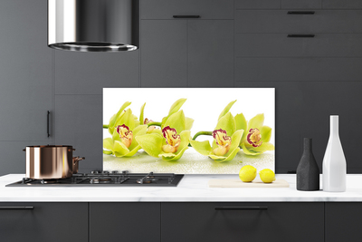 Kitchen Splashback Flowers floral green