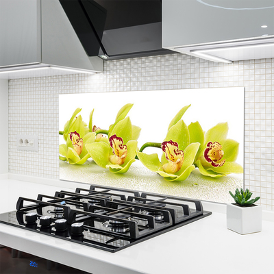 Kitchen Splashback Flowers floral green