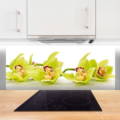 Kitchen Splashback Flowers floral green