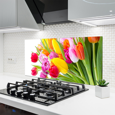 Kitchen Splashback Tulips floral multi