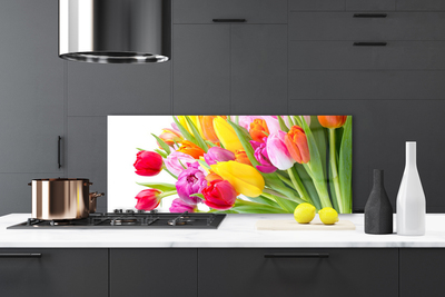 Kitchen Splashback Tulips floral multi