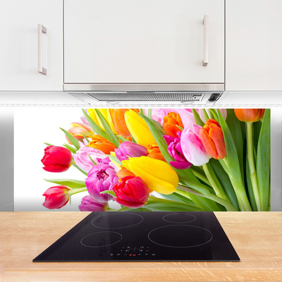 Kitchen Splashback Tulips floral multi