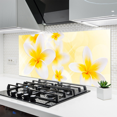 Kitchen Splashback Flowers floral white green