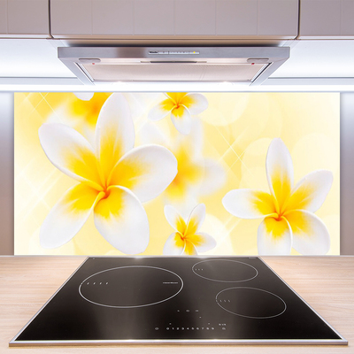 Kitchen Splashback Flowers floral white green