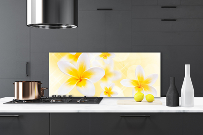 Kitchen Splashback Flowers floral white green