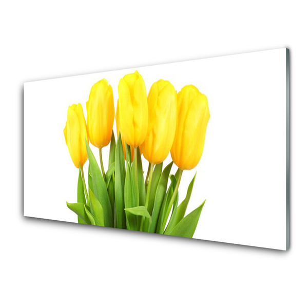 Kitchen Splashback Tulips floral yellow