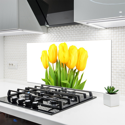 Kitchen Splashback Tulips floral yellow