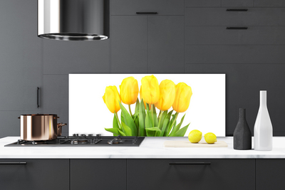 Kitchen Splashback Tulips floral yellow