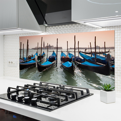 Kitchen Splashback Boats architecture black blue