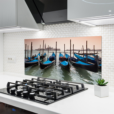 Kitchen Splashback Boats architecture black blue