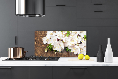 Kitchen Splashback Flowers floral white