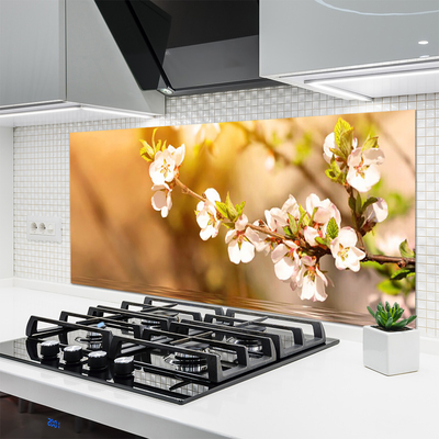 Kitchen Splashback Flowers floral white