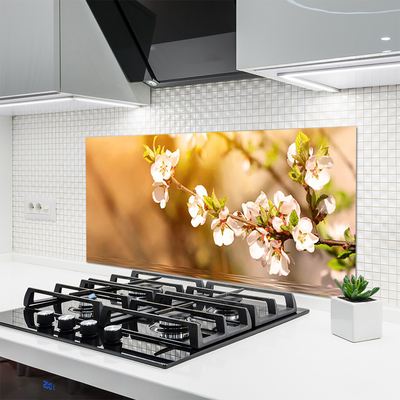 Kitchen Splashback Flowers floral white