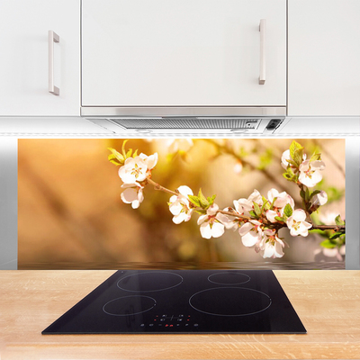 Kitchen Splashback Flowers floral white