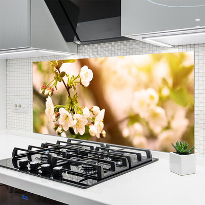 Kitchen Splashback Flowers floral white